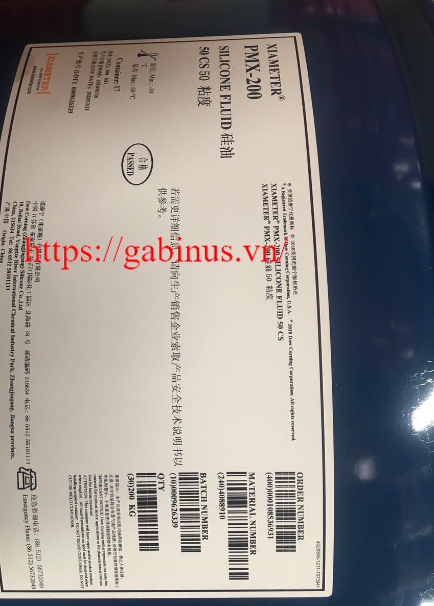 XIAMETER ™ PMX-200 Silicone Fluid 50 cSt - gabinus.vn